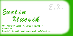 evelin klucsik business card